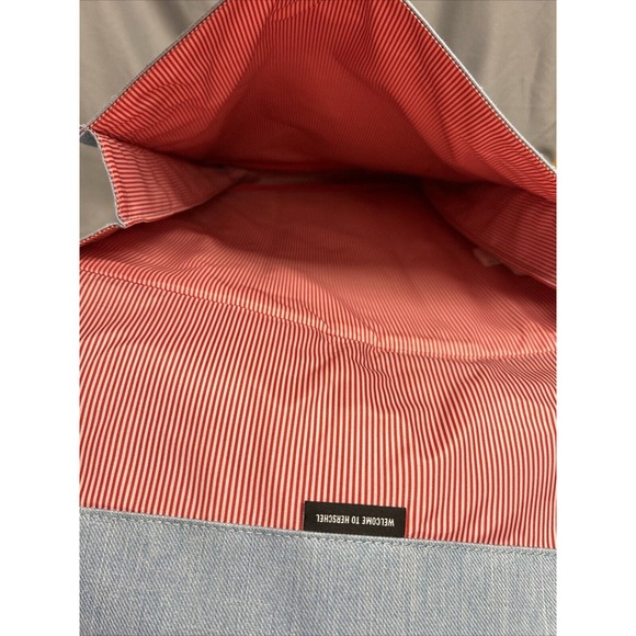 Herschel Supply Co Backpack Blue Red White Stripe Lining Strap Book Laptop Bag - Picture 5 of 16